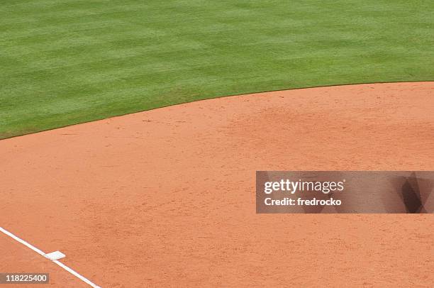 baseball field at baseball game - baseball texture stock pictures, royalty-free photos & images
