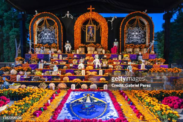 a day of the dead altar in mexico - oaxaca stock pictures, royalty-free photos & images