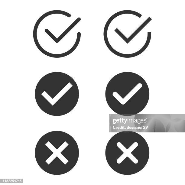 illustrations, cliparts, dessins animés et icônes de vérifiez mark icon set flat design. - erreur