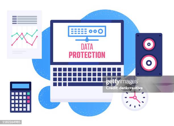 data protection modern flat design concept - private security stock illustrations