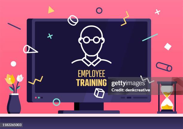 employee training modern flat design concept - performance review stock illustrations
