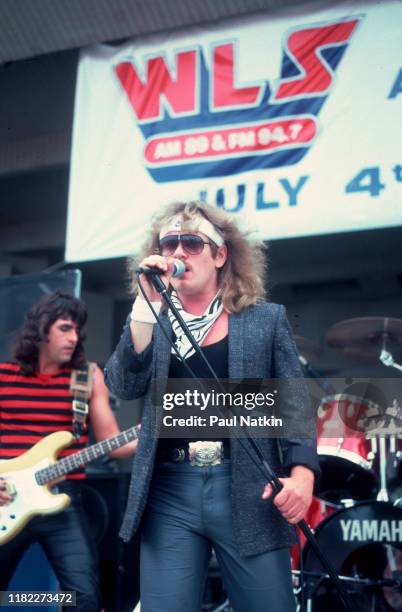 Johnny Van Zant performs on stage at the Petrillo Bandshell in Chicago, Illinois, July 4, 1985.