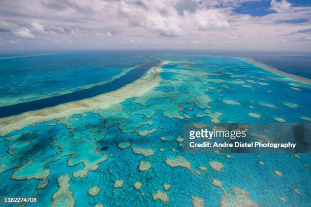 great barrier reef and hardy reef, australia - recife heart imagens e fotografias de stock