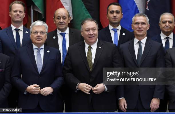 Danish Foreign Minister Jeppe Kofod, Belgian Foreign Minister Didier Reynders, French Foreign Affairs Minister, US Secretary of State Mike Pompeo,...