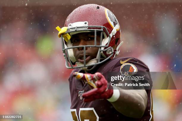 Jeremy Sprinkle of the Washington Redskins looks on against the San Francisco 49ers during the first quarter in the game at FedExField on October 20,...