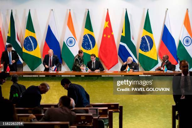 China's President Xi Jinping , Russia's President Vladimir Putin , Brazil's President Jair Bolsonaro , India's Prime Minister Narendra Modi , and...