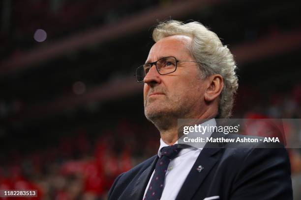 Erik Hamren the head coach / manager of Iceland during the UEFA Euro 2020 qualifier between Turkey and Iceland at Ali Sami Yen Arena on November 14,...