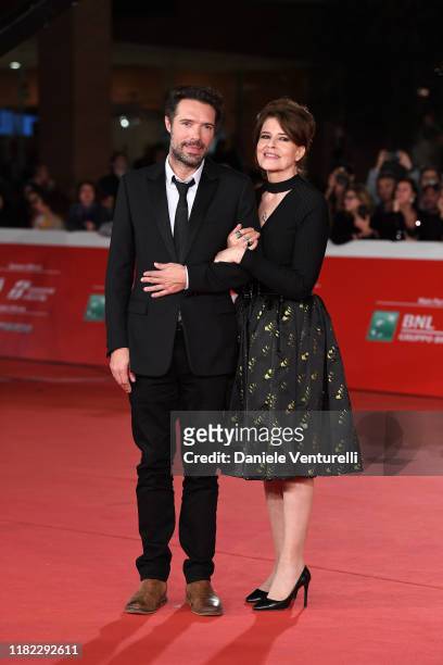 Nicolas Bedos and Fanny Ardant attend the "La Belle Epoque" red carpet during the 14th Rome Film Festival on October 20, 2019 in Rome, Italy.