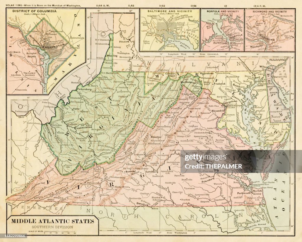 Map Middle Atlantic States 1899