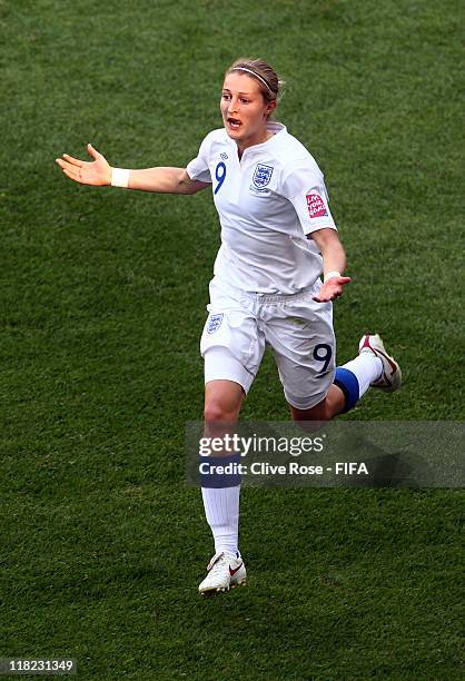 Ellen White of England celebrates her goal during the FIFA Women's World Cup Group B match between England and Japan at FIFA World Cup stadium...