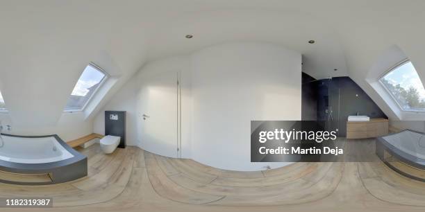bathroom 360° hdr panorama - high dynamic range imaging - fotografias e filmes do acervo