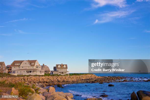 oceanfront homes in westerly, rhode island - rhode island homes stock pictures, royalty-free photos & images