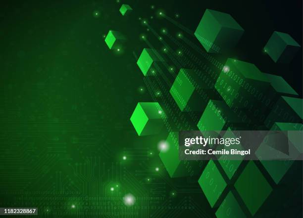 blockchain technology background - financial technology abstract stock illustrations