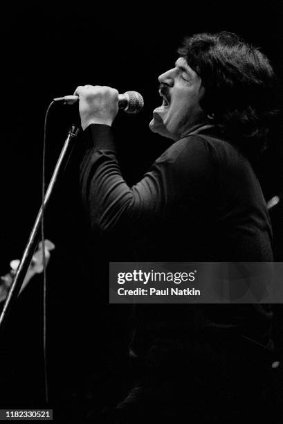 American Rock and Pop singer Bobby Kimball, of the group Toto, performs onstage at the Park West, Chicago, Illinois, August 2, 1985.