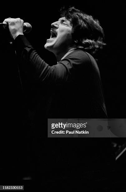 American Rock and Pop singer Bobby Kimball, of the group Toto, performs onstage at the Park West, Chicago, Illinois, August 2, 1985.