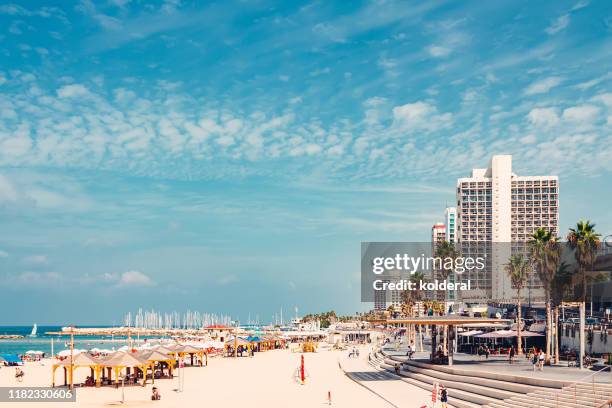 mediterranean promenade - tel aviv stock-fotos und bilder