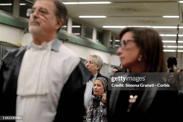 Rita Calore, mother of Stefano, Ilaria Cucchi and Fabio Anselmo during the sentence of the trial Cucchi Bis against the Carabinieri accused of the...