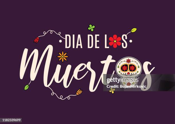 illustrazioni stock, clip art, cartoni animati e icone di tendenza di carta giorno dei morti con teschio. dia de los muertos. vettore - dia de muertos