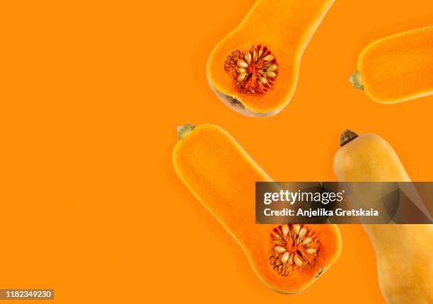 butternut pumpkin isolated on white background - butternut squash stock pictures, royalty-free photos & images