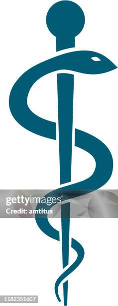 rod of asclepius - asclepius stock illustrations