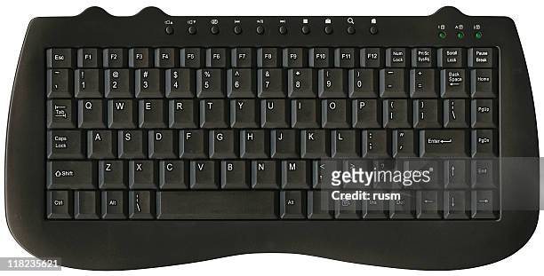 hi-res teclado com traçado de recorte em fundo branco - computer keyboard - fotografias e filmes do acervo