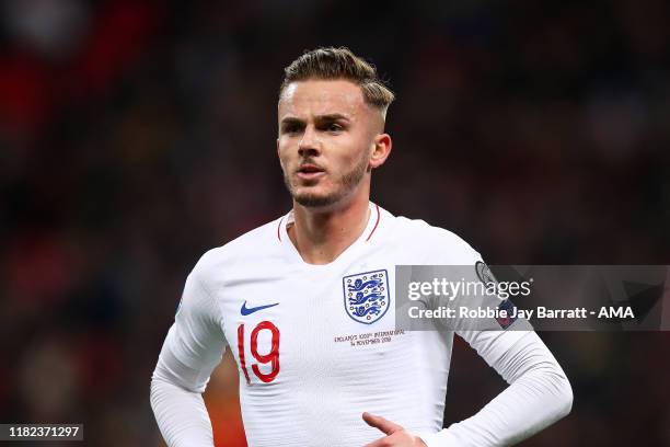 James Maddison of England during the UEFA Euro 2020 qualifier between England and Montenegro at Wembley Stadium on November 14, 2019 in London,...