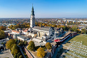 Jasna Gora monastery in Czestochowa, Poland. Aerial view