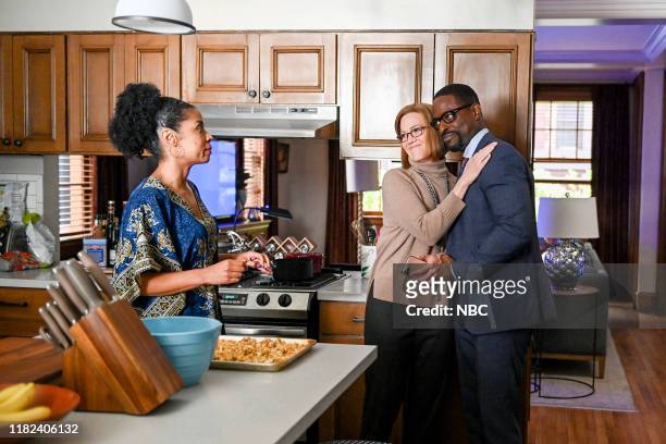 Sorry" Episode 408 -- Pictured: Susan Kelechi Watson as Beth, Mandy Moore as Rebecca, Sterling K. Brown as Randall --