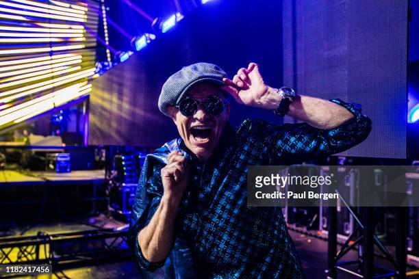 David Lee Roth, lead singer of American hardrock band Van Halen, portrait, at Pinkpop festival before performing 'Jump' with Dutch dj Armin van...