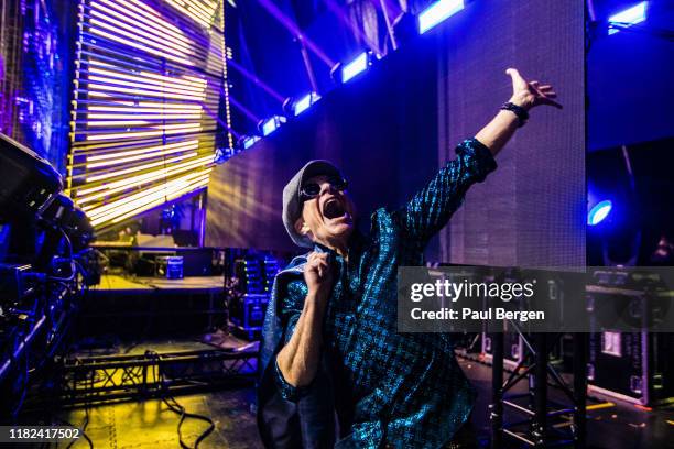 David Lee Roth, lead singer of American hardrock band Van Halen, portrait, at Pinkpop festival before performing 'Jump' with Dutch dj Armin van...