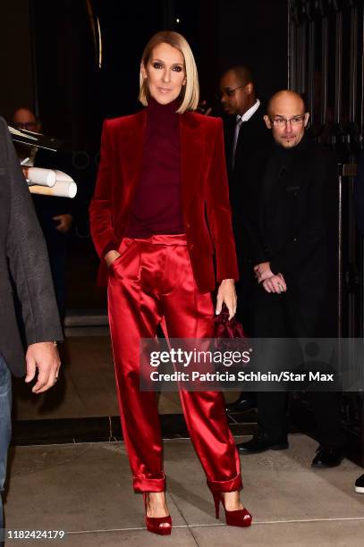 Celine Dion is seen on November 14, 2019 in New York City.