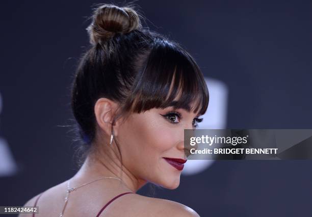 Spaniard singer Aitana arrives at the 20th Annual Latin Grammy Awards in Las Vegas, Nevada, on November 14, 2019.