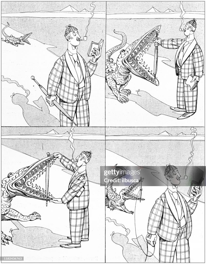 Antique illustration: Comic cartoon