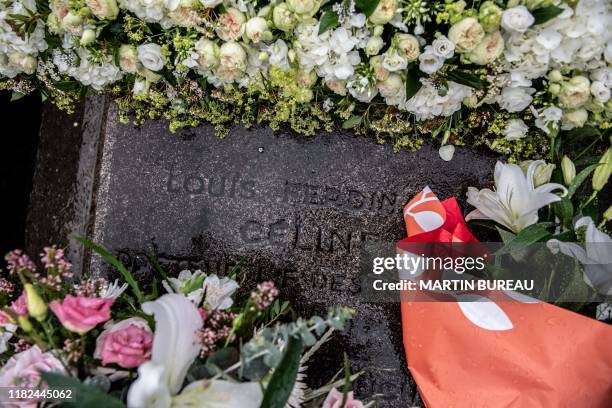 Picture taken in the cemetery of Meudon, southwest of Paris, on November 15 shows the grave of late French writer Louis-Ferdinand Celine. - Celine is...