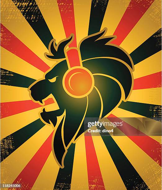 iron lion jam - reggae stock illustrations