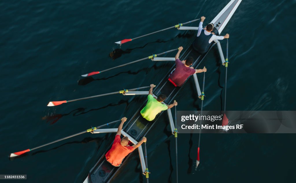 High angle view of unrecognizable male crew Washington
