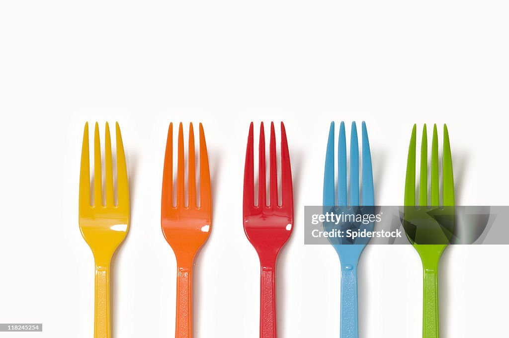 Colorful Plastic Forks
