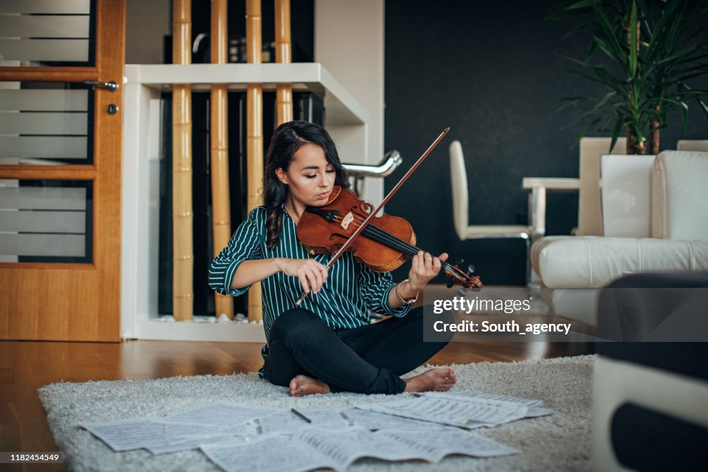 Beautiful Violinist Woman