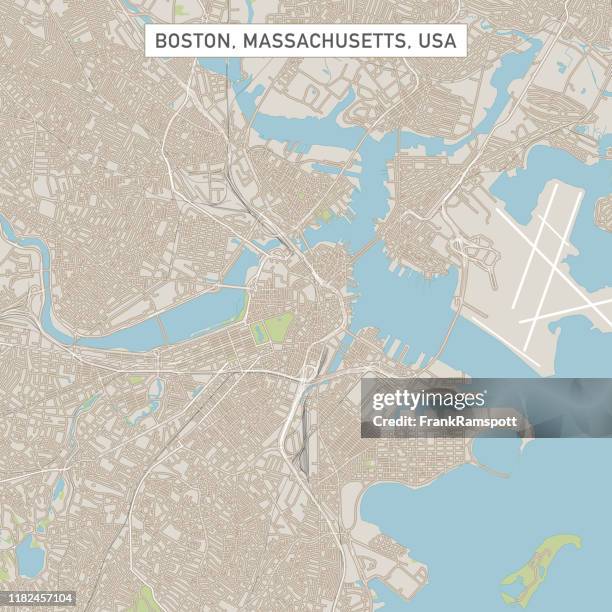 boston massachusetts us city street map - boston massachusetts map stock illustrations