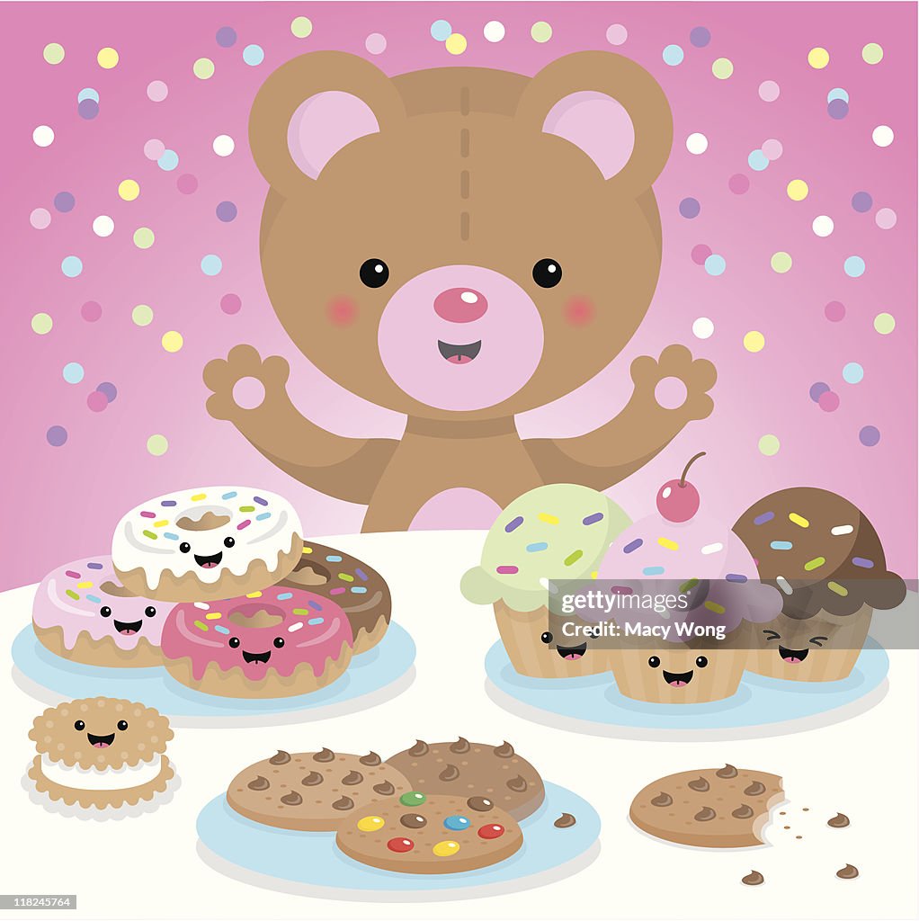 Sweet party kawaii bear