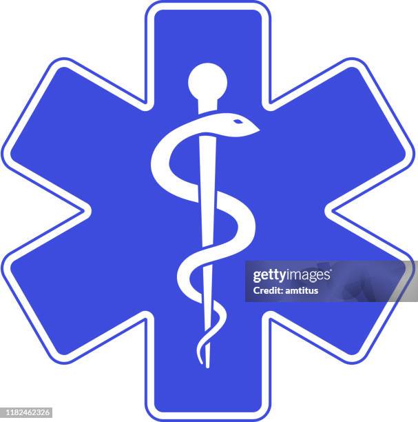 medical symbol - rod of asclepius stock illustrations