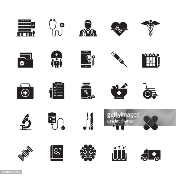 illustrazioni stock, clip art, cartoni animati e icone di tendenza di icone vettoriali relative all'assistenza sanitaria e alla medicina - tecnologia medica