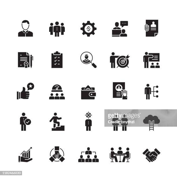 human resources und recruitment related vector icons - trainer stock-grafiken, -clipart, -cartoons und -symbole