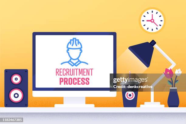 creative vector illustration for recruitment process outsourcing - contracting stock illustrations