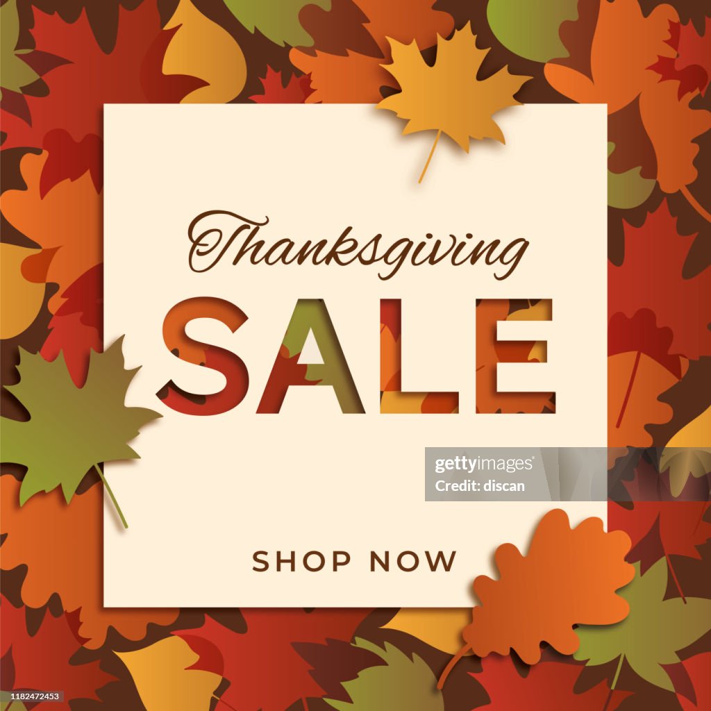 Happy thanksgiving promotional sale design. Stock illustration
