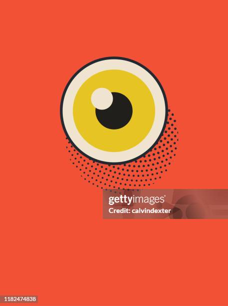 ilustrações de stock, clip art, desenhos animados e ícones de eye poster illustration - staring