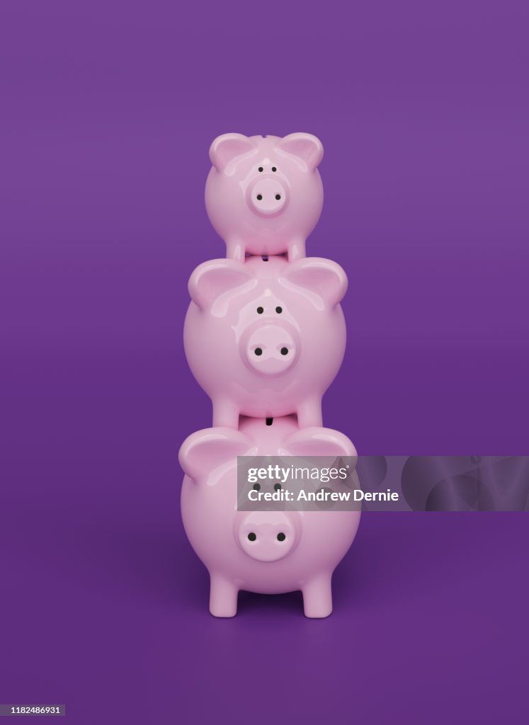 Piggy Bank background, 3D Render