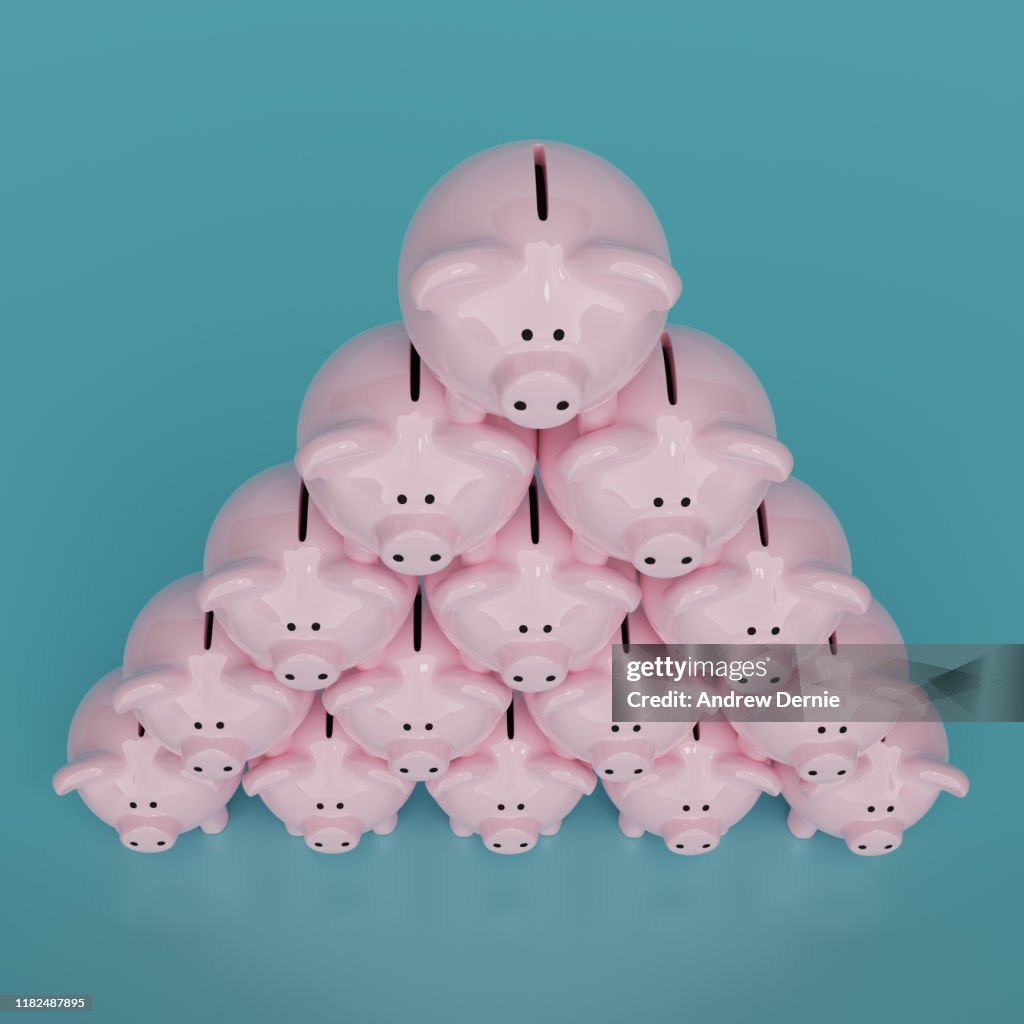 Piggy Bank background, 3D Render