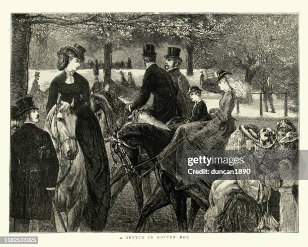 Riding On Rotten Row Hyde Park 1872 Victorian 19th Century High