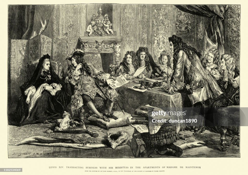 Louis XIV of France transacting business with his ministers